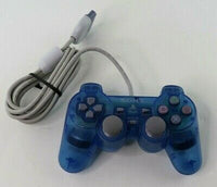 PS1 Original Dual Shock CLEAR BLUE Controller - Best Retro Games