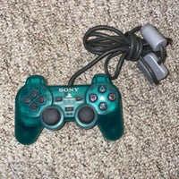 PS1 Original Dual Shock CLEAR GREEN Controller - Best Retro Games