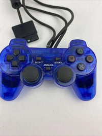 PS2 New CLEAR BLUE Wired Controller - Best Retro Games